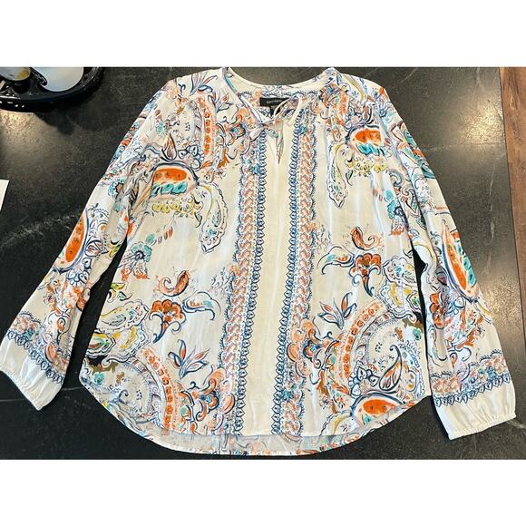 Karen Kane Tops - Karen Kane Pacific Sunrise Floral Print tie front top Size XL
